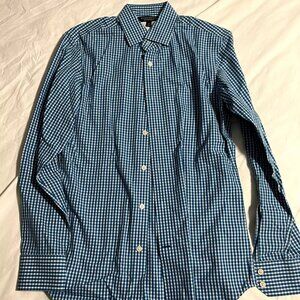 Banana Republic Non-Iron Slim Fit Button Down Turquoise and White Shirt - XS